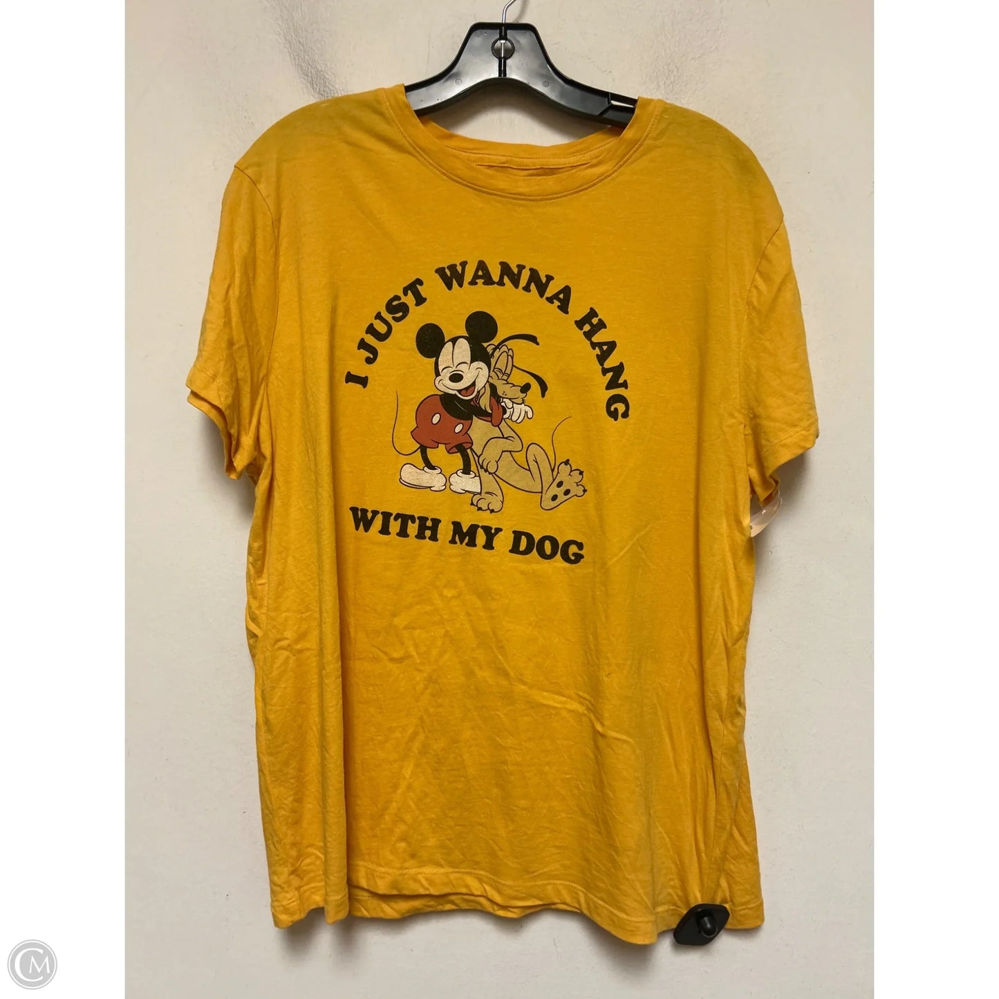 Top Short Sleeve By Walt Disney In Yellow, Size: 2x