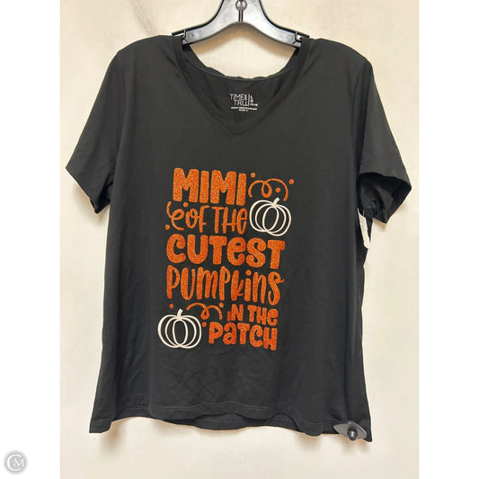 Top Short Sleeve Basic By Time And Tru In Black & Orange, Size: L