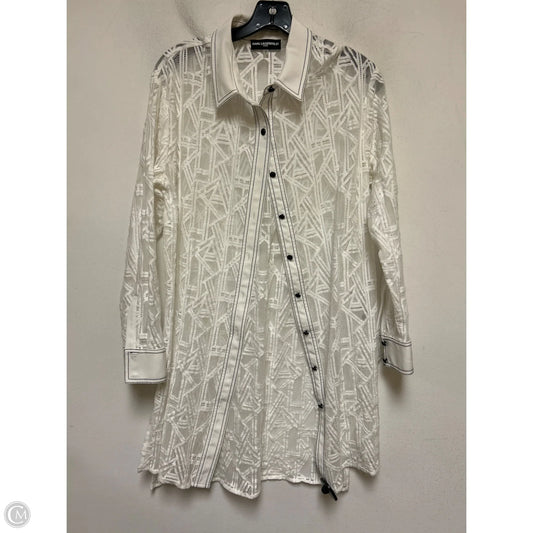 Top Long Sleeve Designer By Karl Lagerfeld In White, Size: S