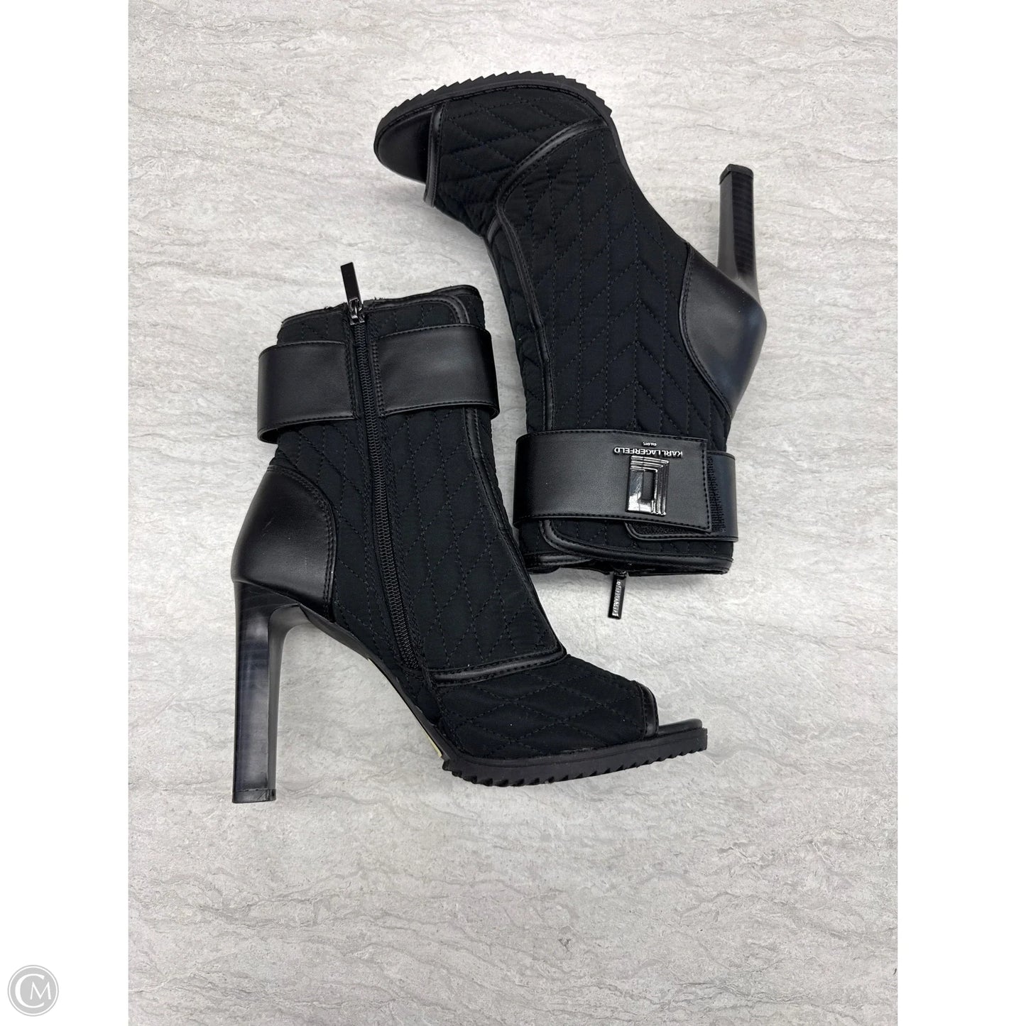 Boots Designer By Karl Lagerfeld In Black, Size: 8