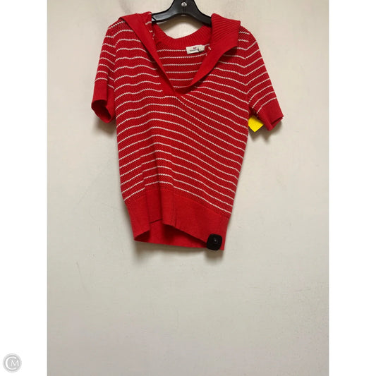 Top Short Sleeve By Vineyard Vines In Red & White, Size: S
