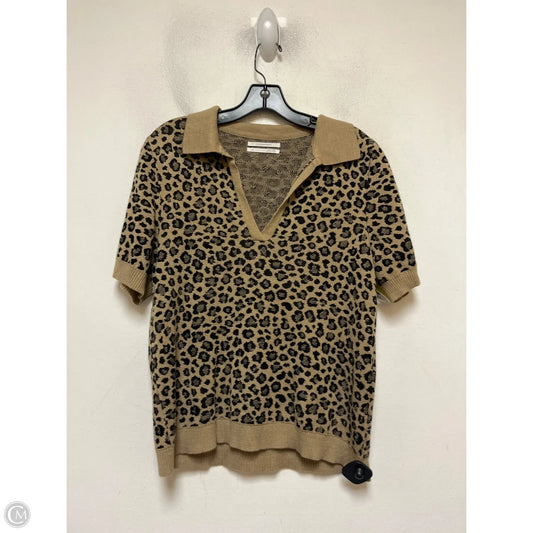 Top Short Sleeve By Anthropologie In Animal Print, Size: M