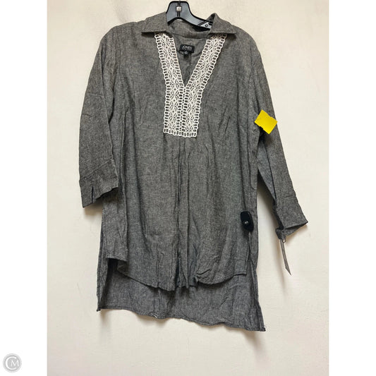 Top Long Sleeve By Jones New York In Grey, Size: S