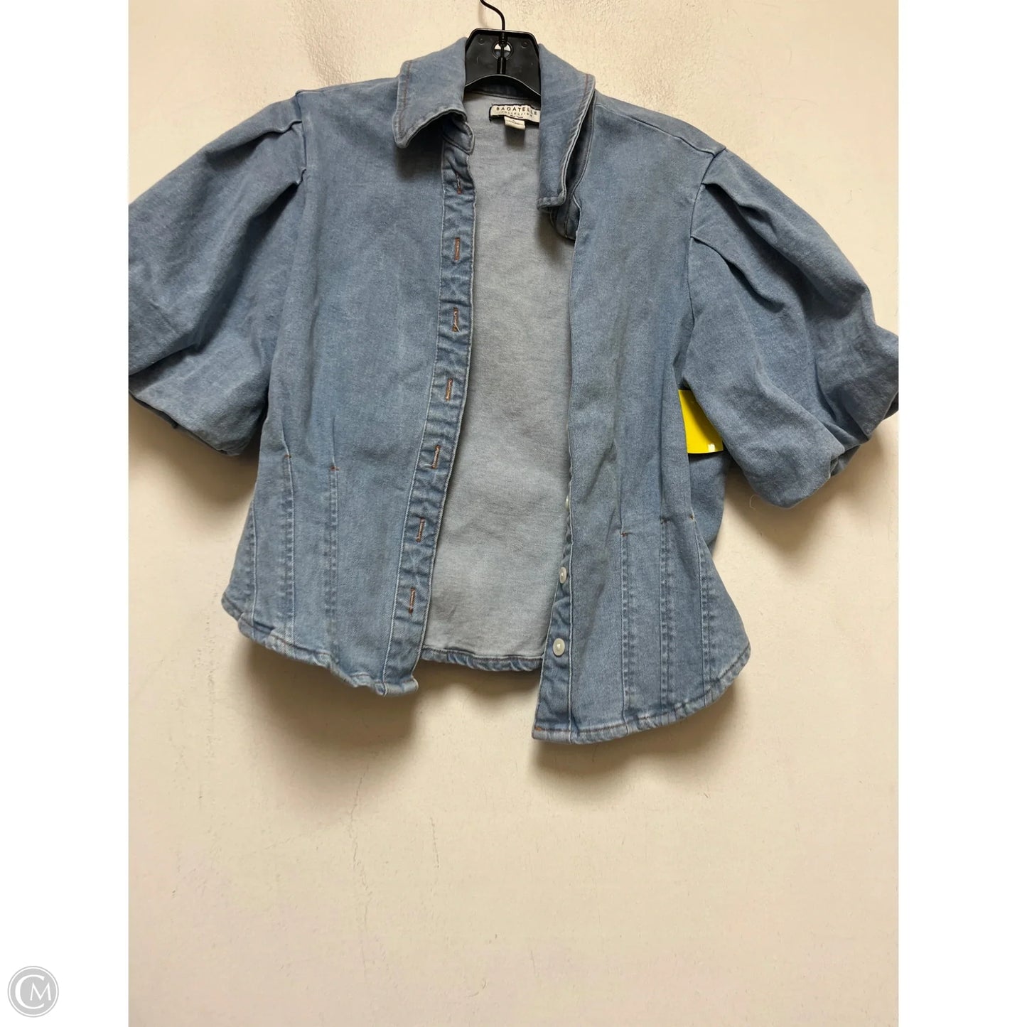 Top Short Sleeve By Bagatelle In Blue Denim, Size: S