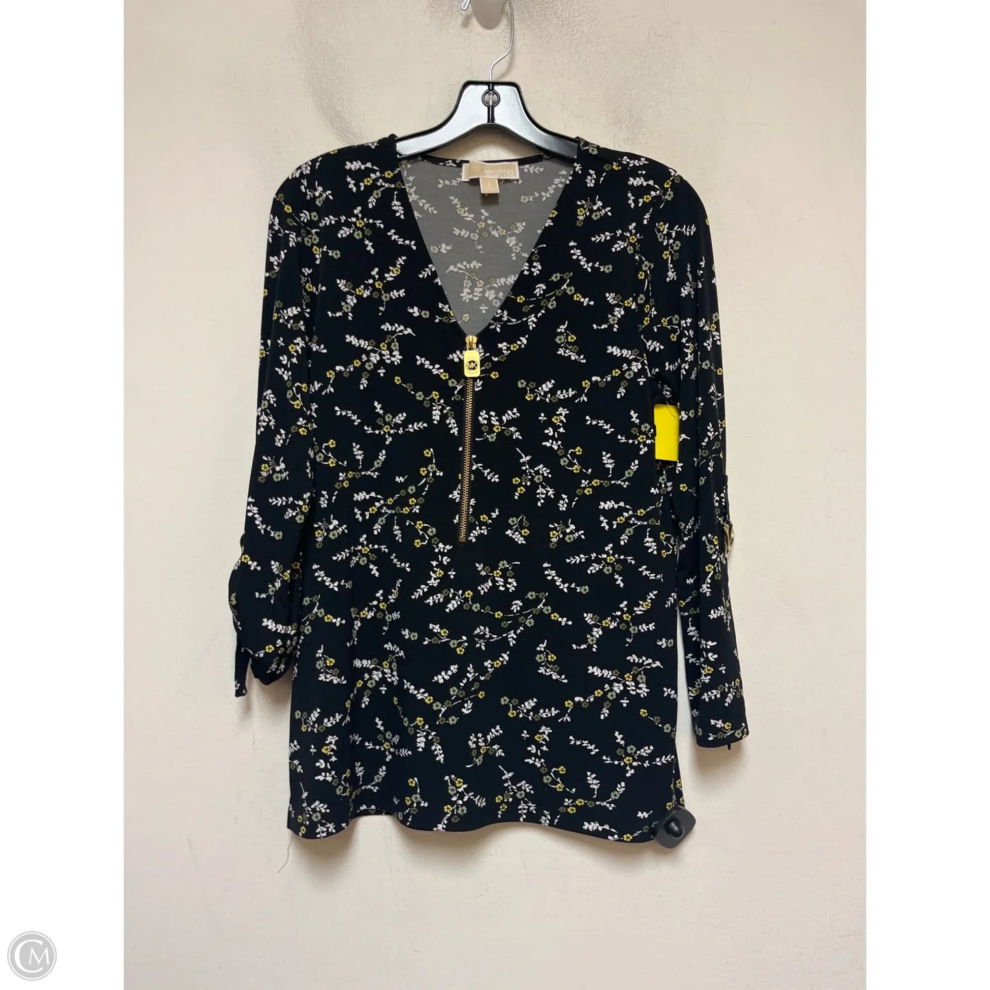 Top Long Sleeve By Michael By Michael Kors In Floral Print, Size: S