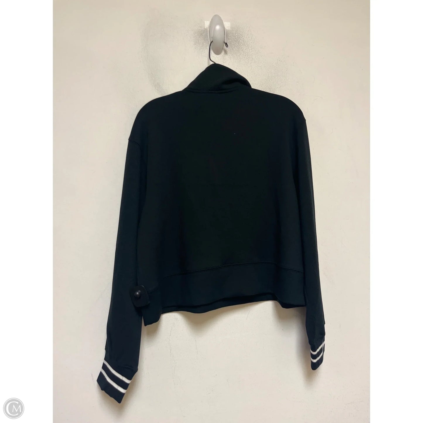 Athletic Top Long Sleeve Collar By Yogalicious In Black, Size: S