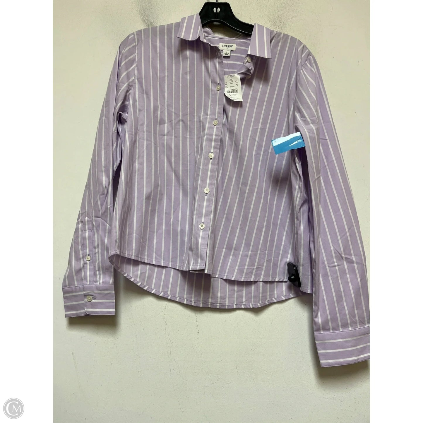Top Long Sleeve By J. Crew In Purple & White, Size: S