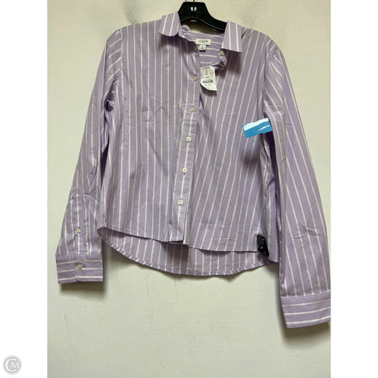 Top Long Sleeve By J. Crew In Purple & White, Size: S