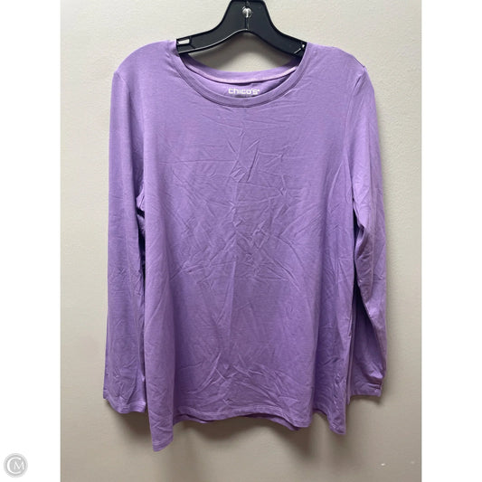 Top Long Sleeve Basic By Chicos In Purple, Size: L