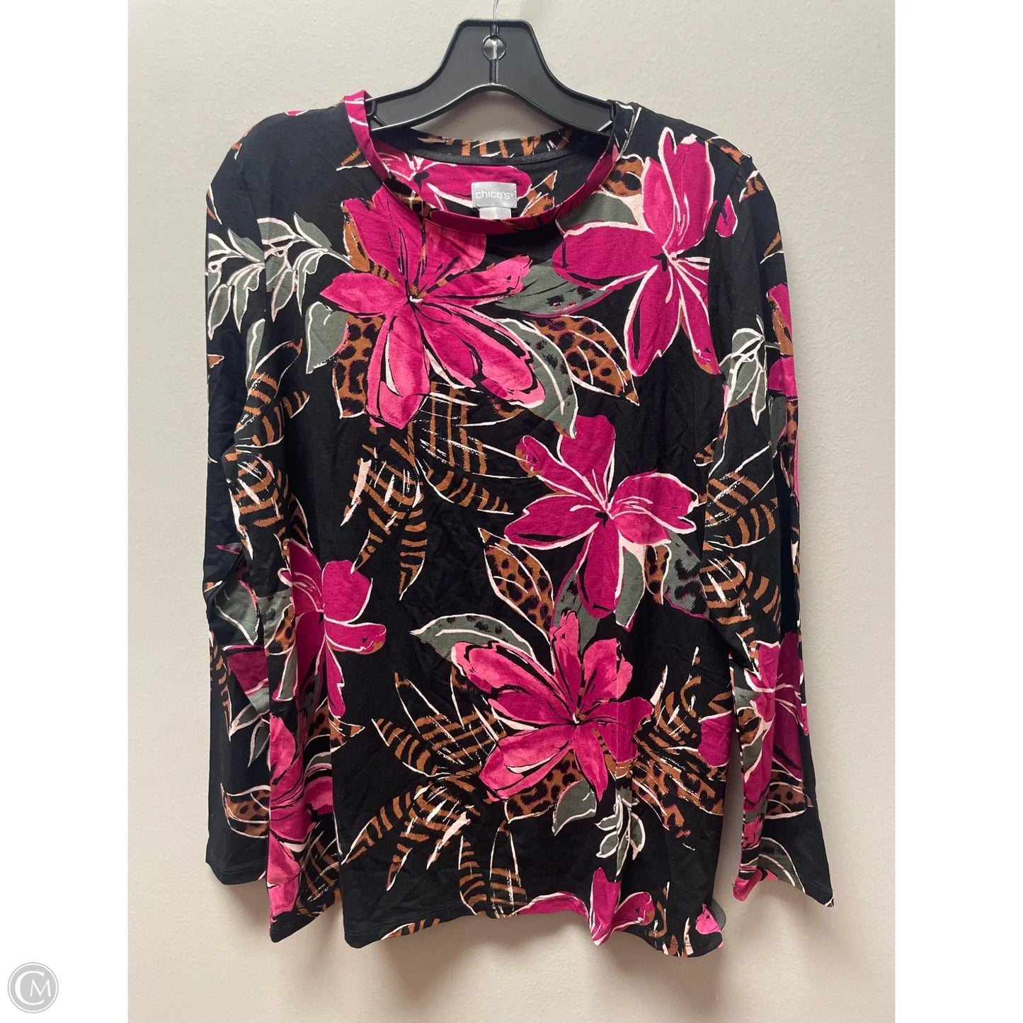 Top Long Sleeve By Chicos In Floral Print, Size: L