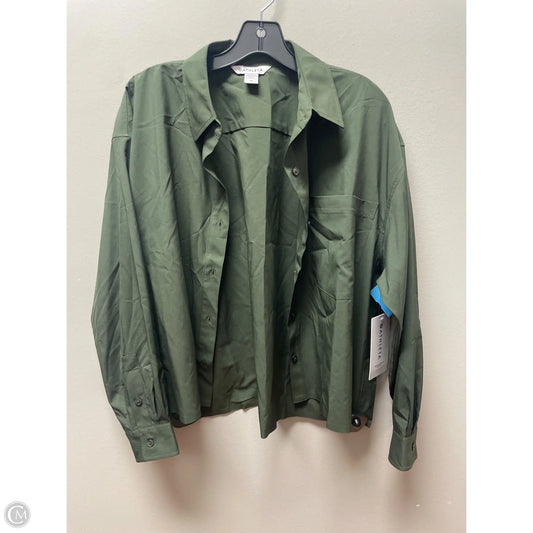 Athletic Top Long Sleeve Collar By Athleta In Green, Size: M