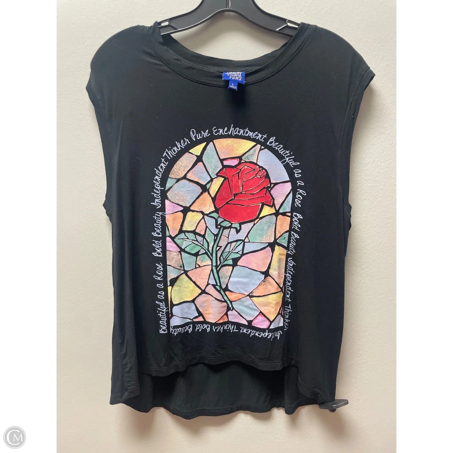 Top Short Sleeve By Disney In Black, Size: L