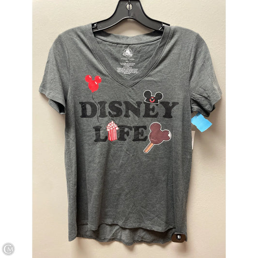 Top Short Sleeve By Disney In Grey, Size: Xs