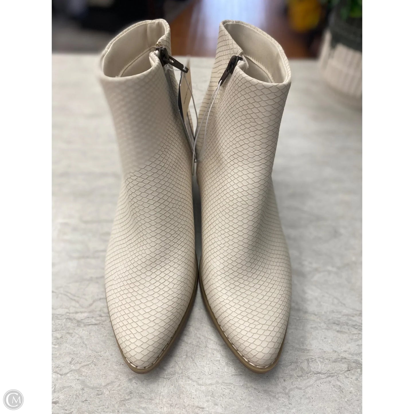 Boots Ankle Heels By Universal Thread In Cream, Size: 8.5