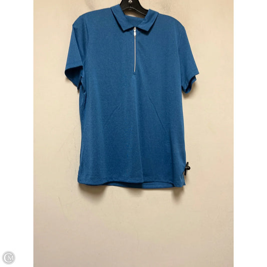 Athletic Top Short Sleeve By Callaway In Blue, Size: L