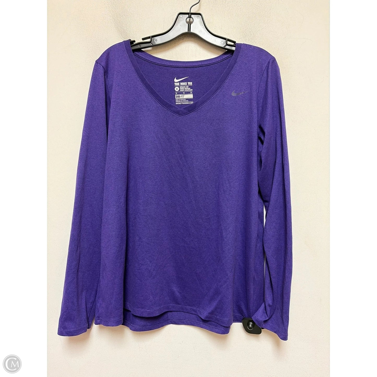 Athletic Top Long Sleeve Crewneck By Nike In Purple, Size: Xl