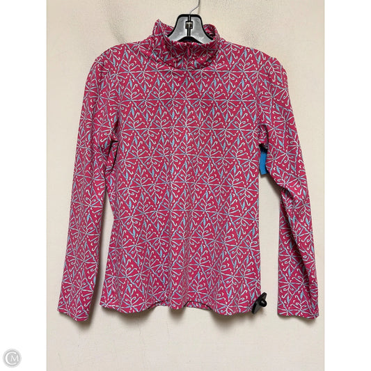 Athletic Top Long Sleeve Collar By J Mclaughlin In Blue & Pink, Size: S