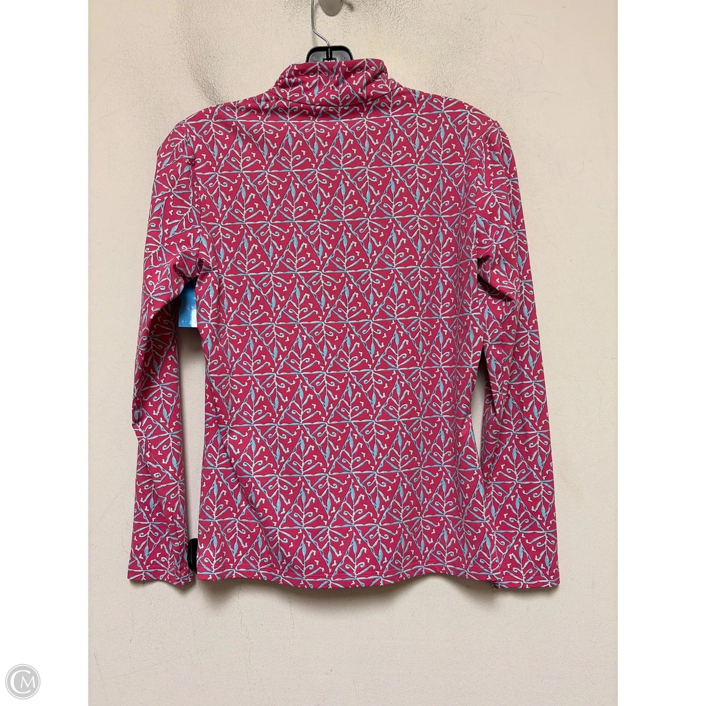 Athletic Top Long Sleeve Collar By J Mclaughlin In Blue & Pink, Size: S