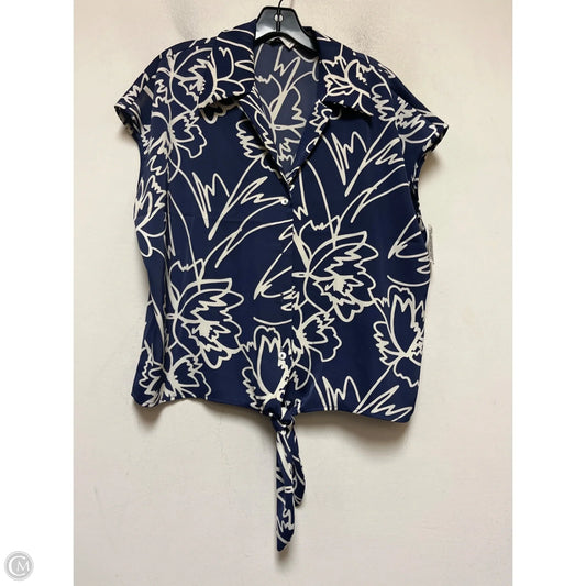 Top Short Sleeve By Rachel Zoe In Blue & White, Size: M