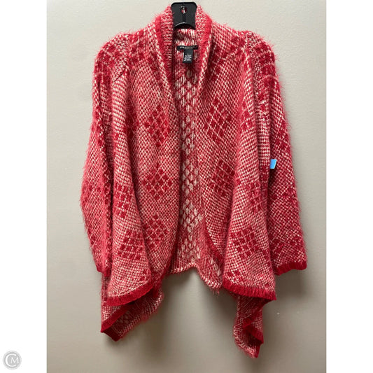 Sweater Cardigan By Bcbgmaxazria In Red & White, Size: L