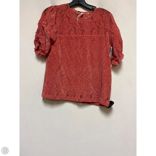 Top Short Sleeve By Anthropologie In Red, Size: Xs