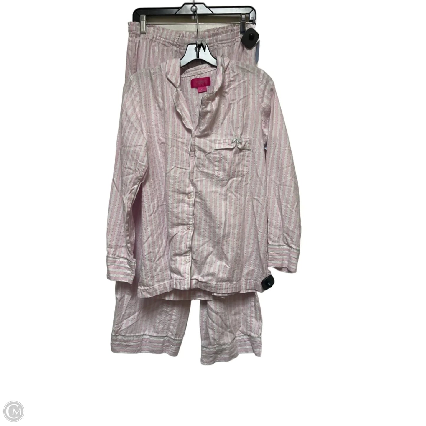 Pajamas 2pc By Victorias Secret In Pink & White, Size: M