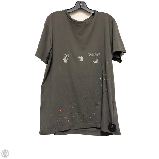 Top Short Sleeve Luxury Designer By Off-white In Grey, Size: M
