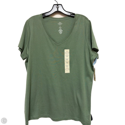 Top Short Sleeve Basic By St Johns Bay In Green, Size: 2x