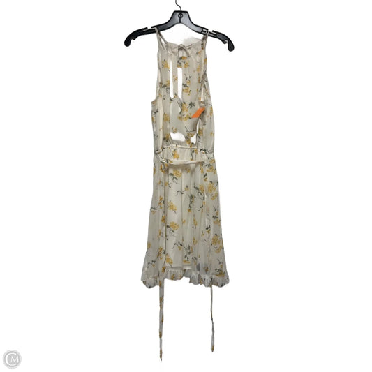 Dress Casual Short By Abercrombie And Fitch In White & Yellow, Size: S