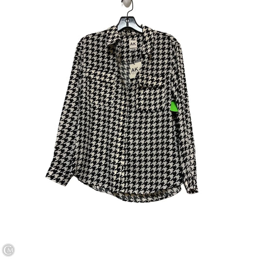 Top Long Sleeve By Anne Klein In Black & White, Size: L
