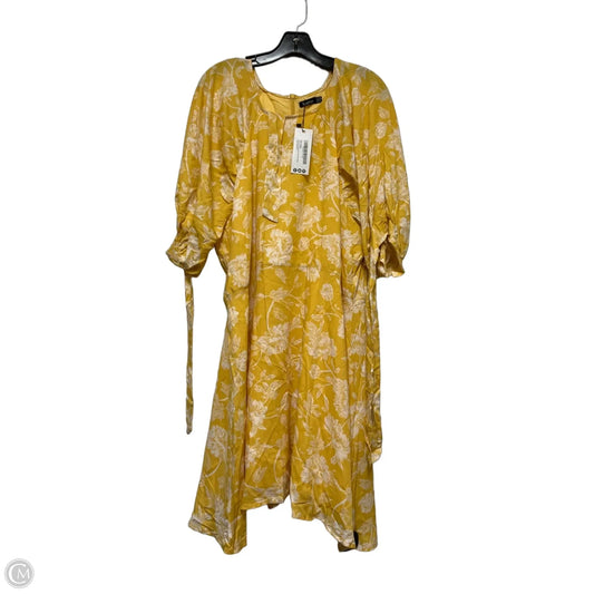 Dress Casual Short By Boohoo Boutique In White & Yellow, Size: 2x