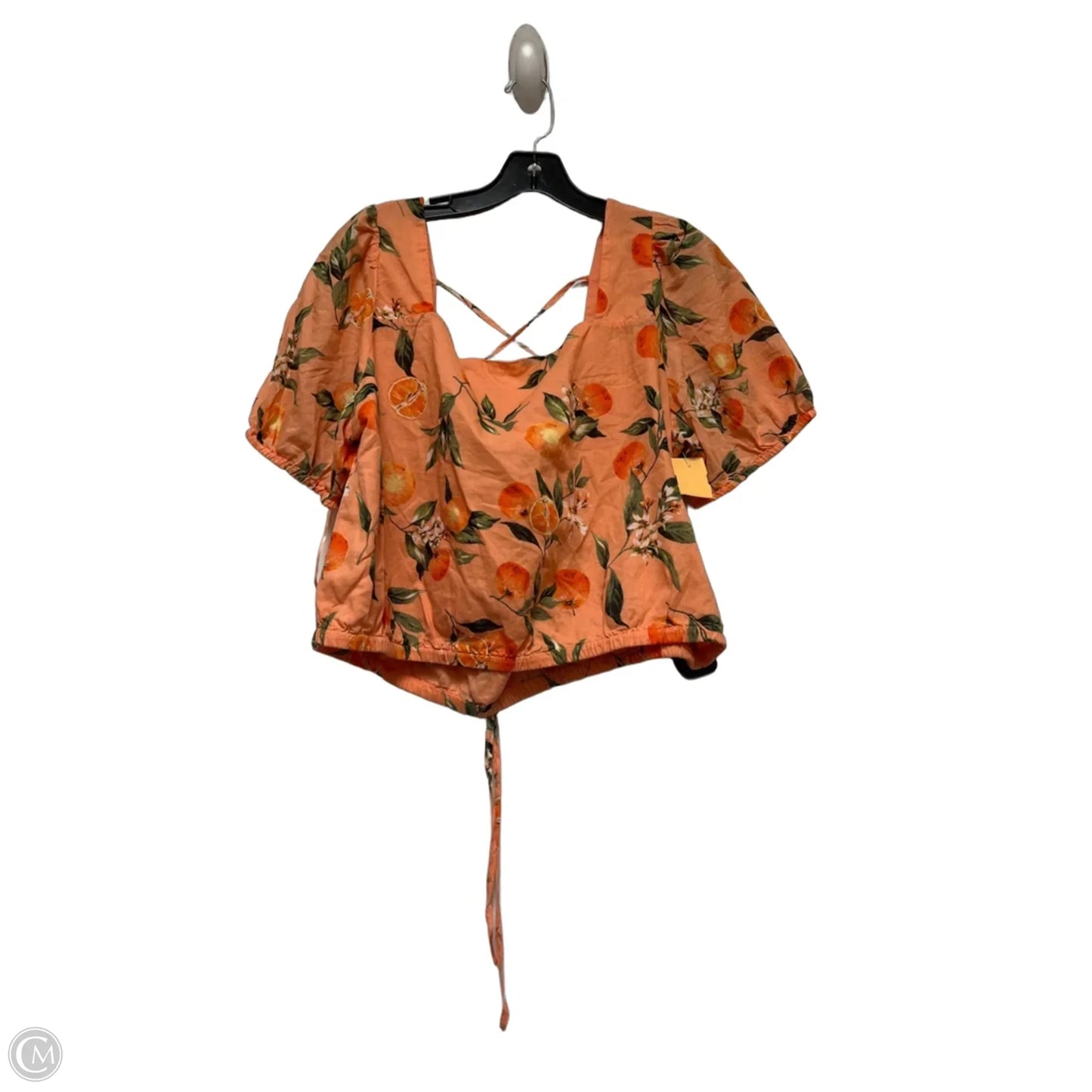 Top Short Sleeve By Loft In Green & Orange, Size: Xl