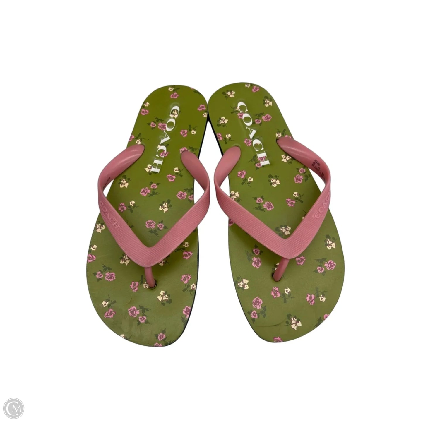 Sandals Designer By Coach In Green & Pink, Size: 8