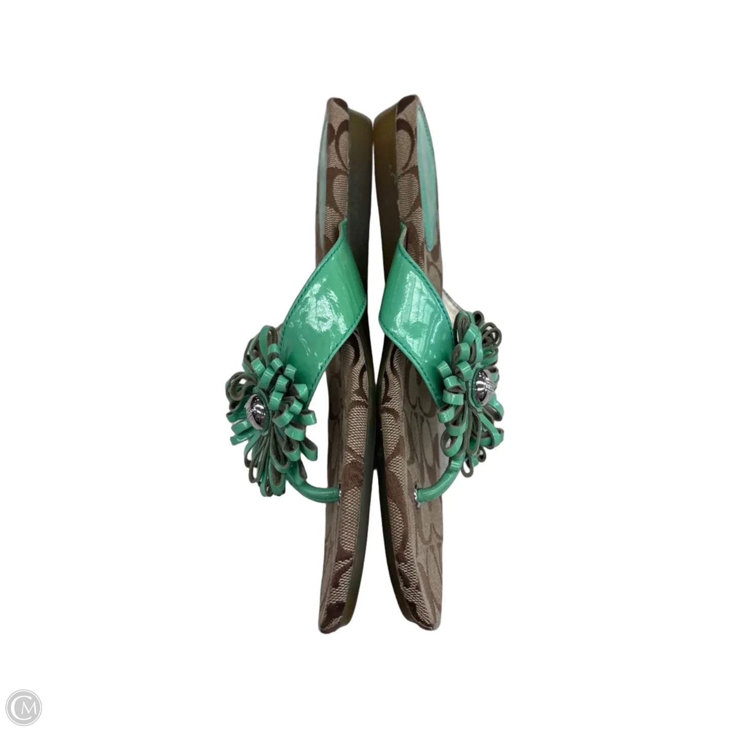 Sandals Designer By Coach In Brown & Green, Size: 8.5