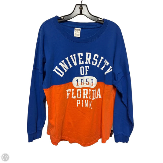 Top Long Sleeve By Pink In Blue & Orange, Size: L