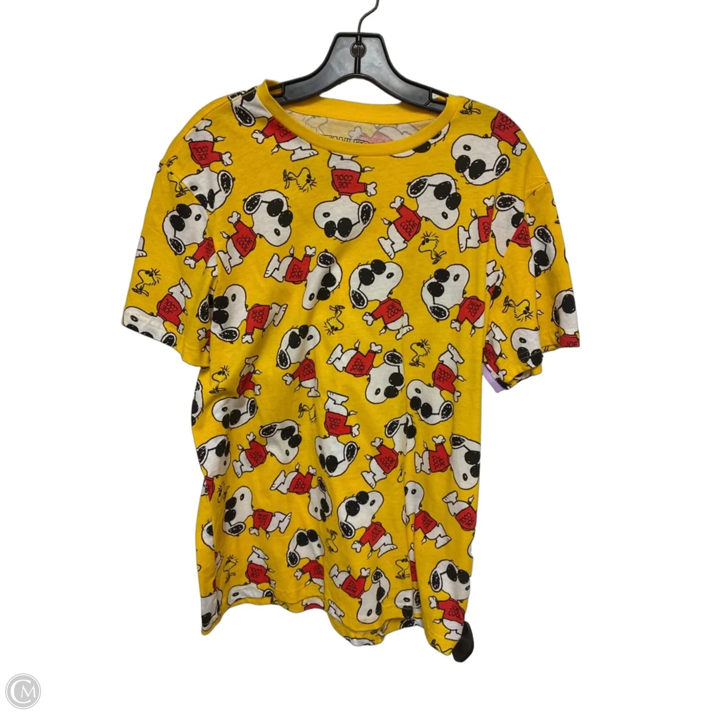 Top Short Sleeve By Clothes Mentor In White & Yellow, Size: M
