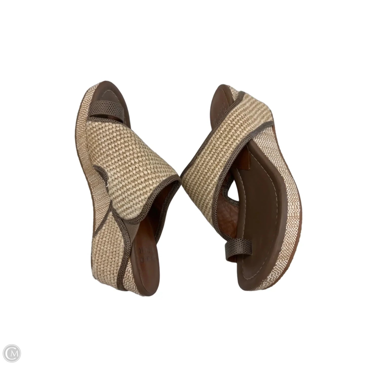 Sandals Heels Wedge By Donald Pliner In Brown & Tan, Size: 7.5
