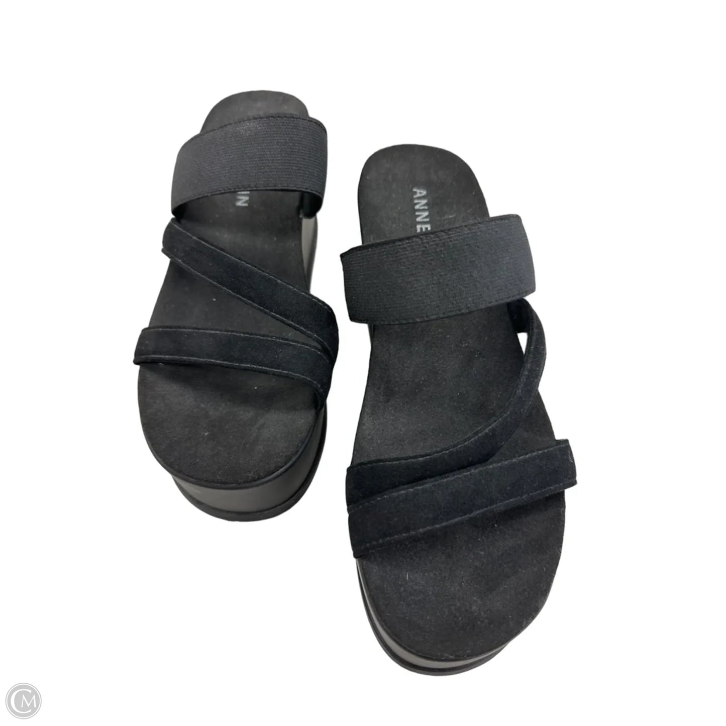Sandals Heels Wedge By Anne Klein In Black, Size: 6.5