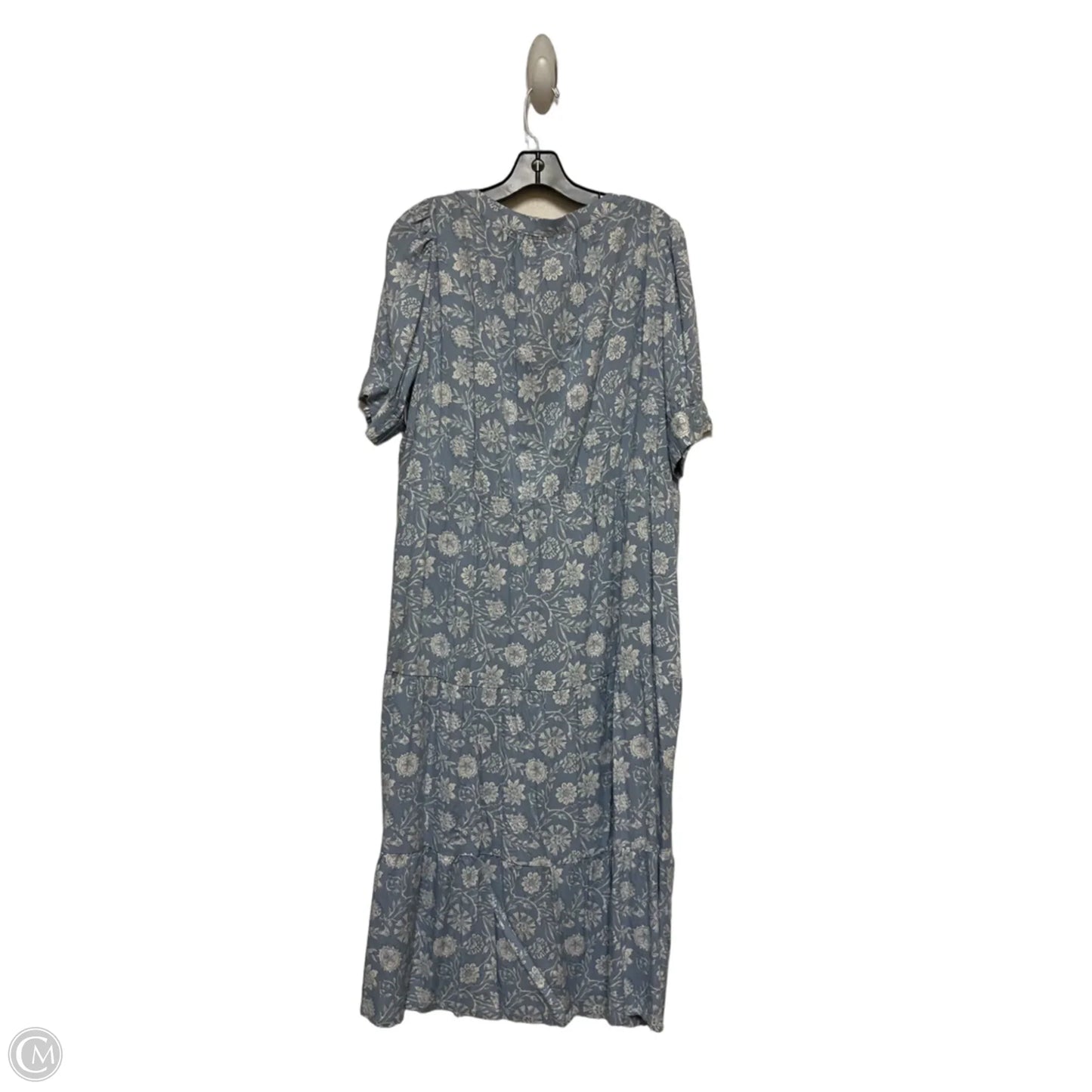Dress Casual Midi By Clothes Mentor In Blue & White, Size: 2x