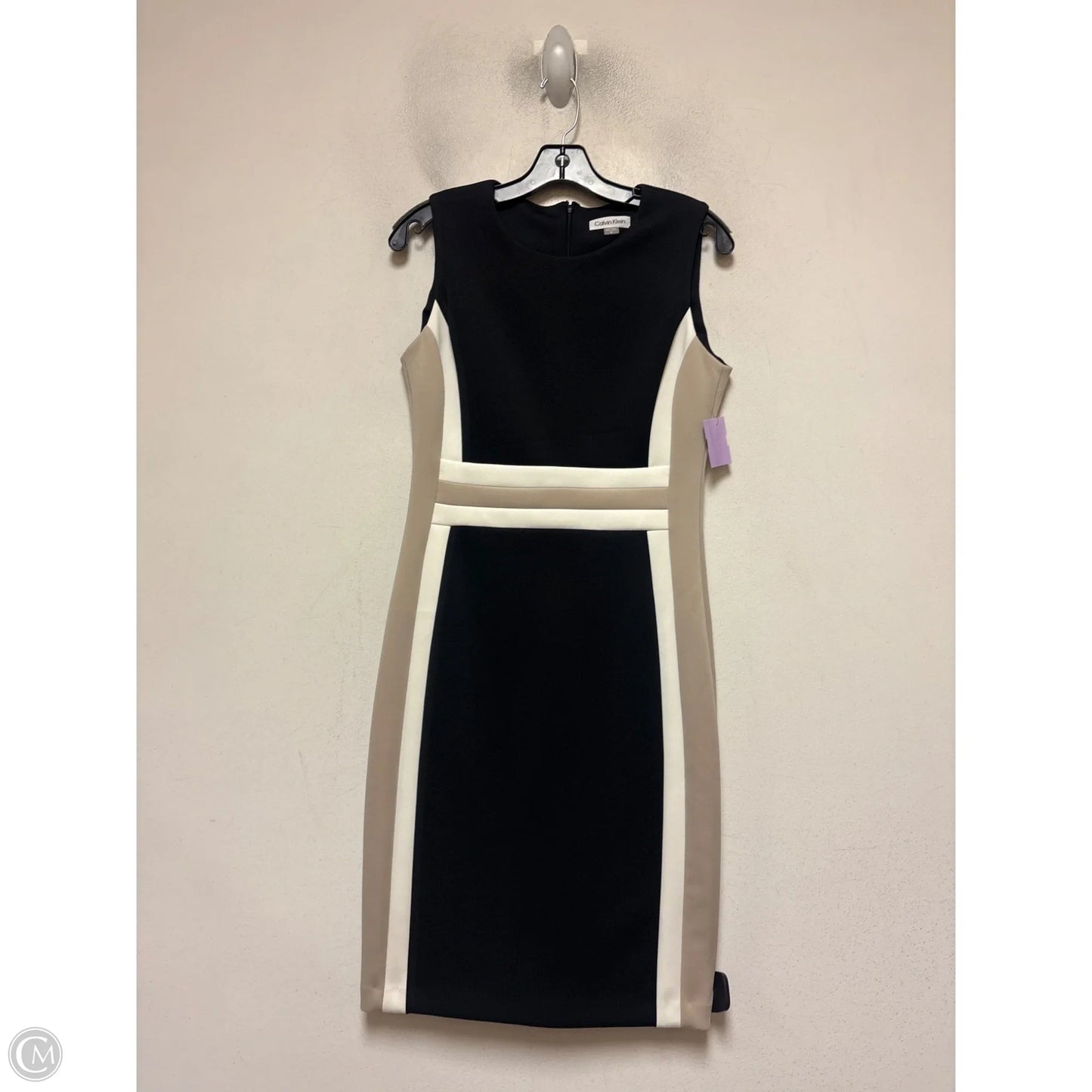 Dress Casual Short By Calvin Klein In Black & Tan, Size: M