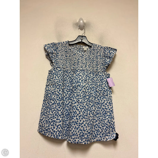 Top Short Sleeve By J. Crew In Blue & White, Size: Xs