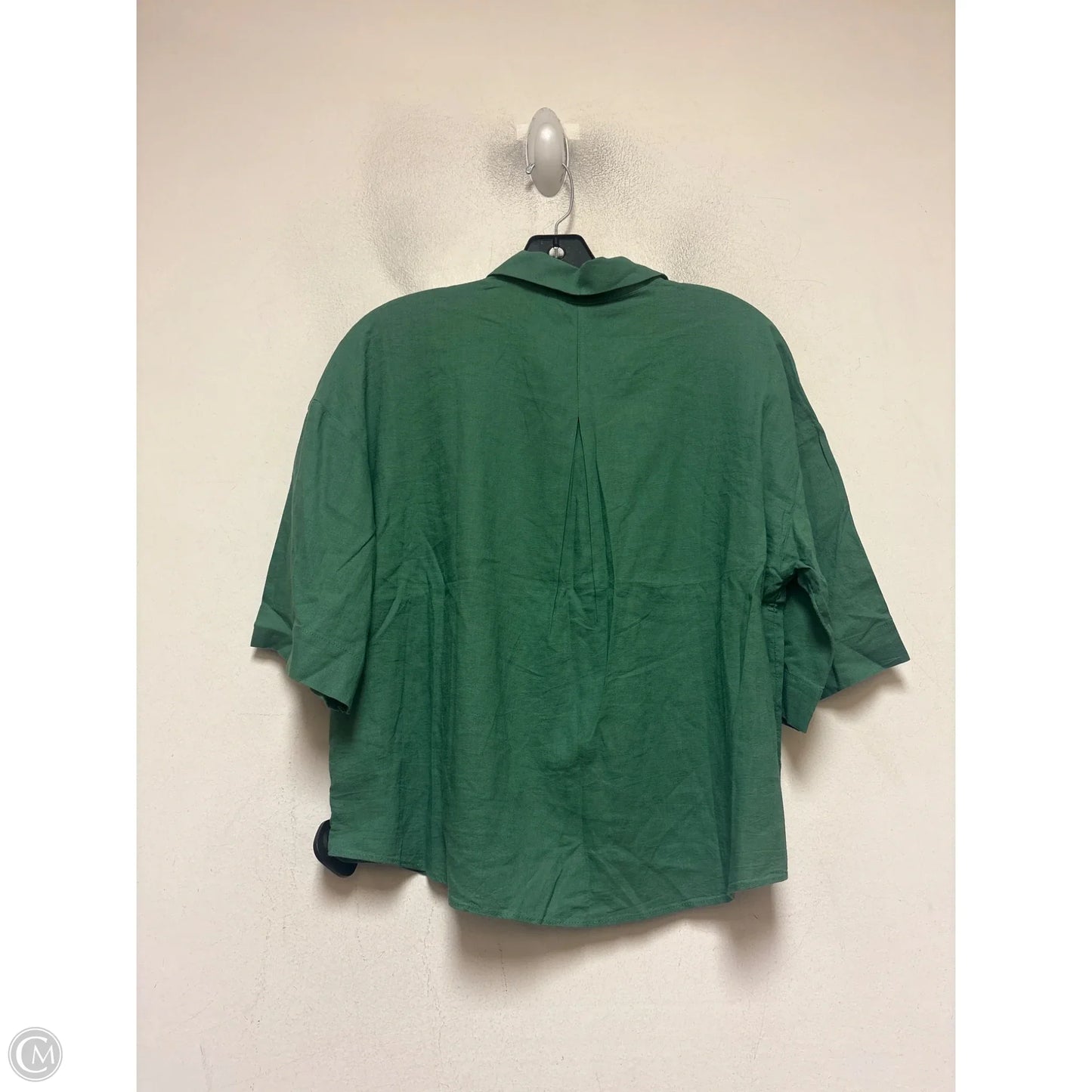 Top Short Sleeve By H&m In Green, Size: M