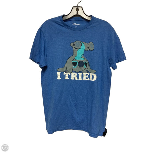Top Short Sleeve Basic By Disney In Blue, Size: M