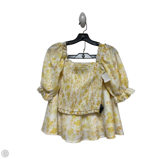 Skirt Set 2pc By Clothes Mentor In White & Yellow, Size: 4