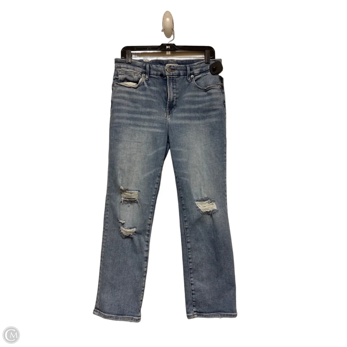 Jeans Straight By Good American In Blue Denim, Size: 12
