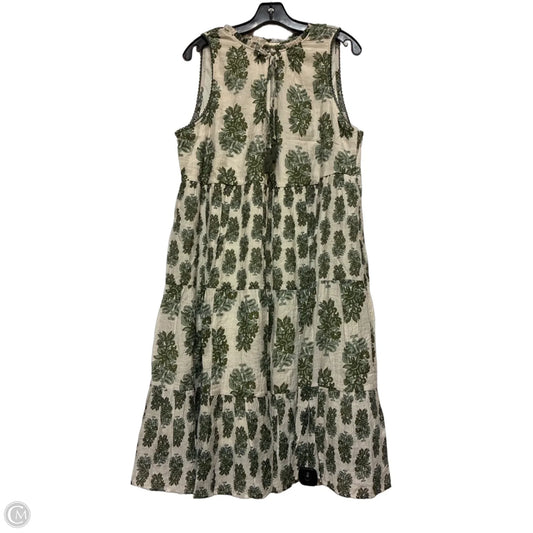 Dress Casual Short By Clothes Mentor In Cream & Green, Size: Xl