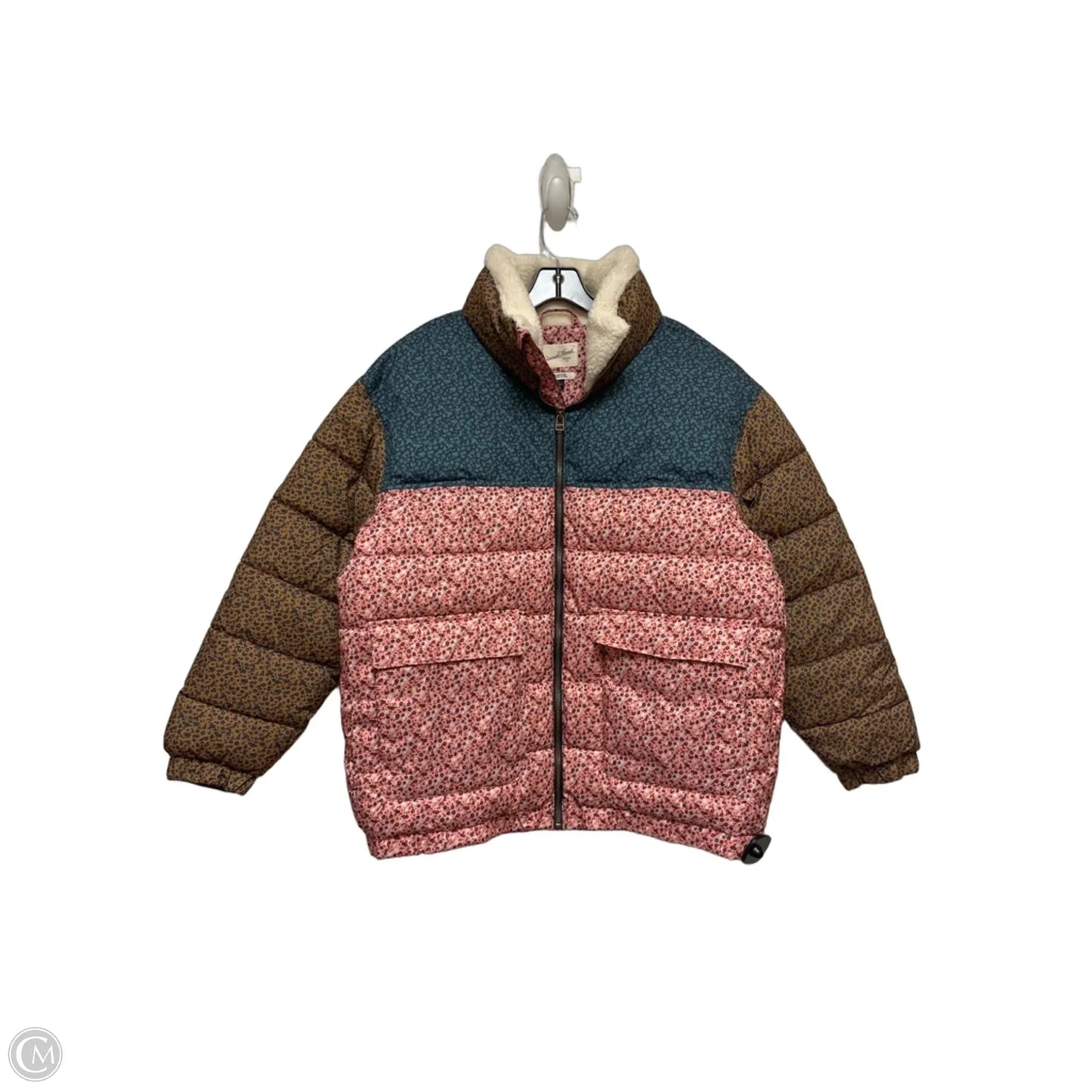 Jacket Puffer & Quilted By Universal Thread In Floral Print, Size: L