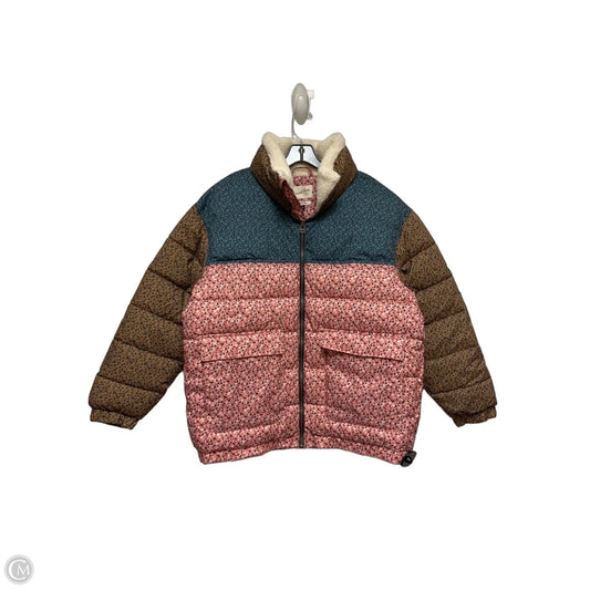 Jacket Puffer & Quilted By Universal Thread In Floral Print, Size: L