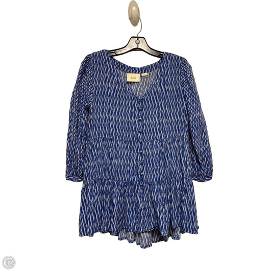 Top Short Sleeve By Maeve In Blue & White, Size: S