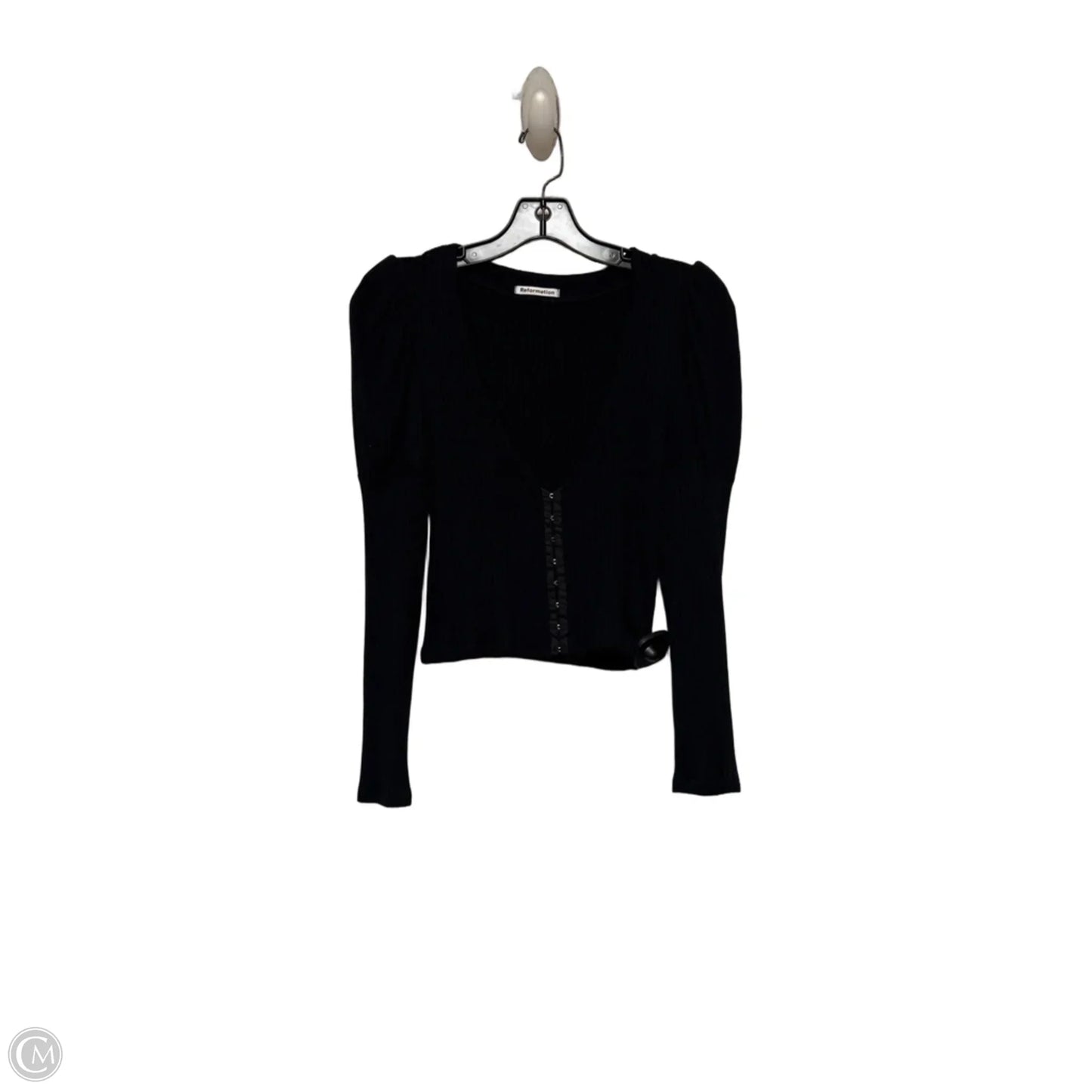Top Long Sleeve By Reformation In Black, Size: M